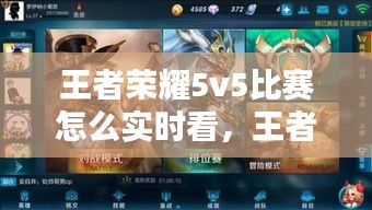 王者榮耀5v5比賽怎么實時看，王者榮耀5v5比賽怎么實時看視頻 