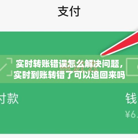 實(shí)時(shí)轉(zhuǎn)賬錯(cuò)誤怎么解決問(wèn)題，實(shí)時(shí)到賬轉(zhuǎn)錯(cuò)了可以追回來(lái)嗎? 