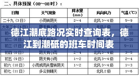 德江潮底路況實(shí)時(shí)查詢表，德江到潮砥的班車時(shí)間表 