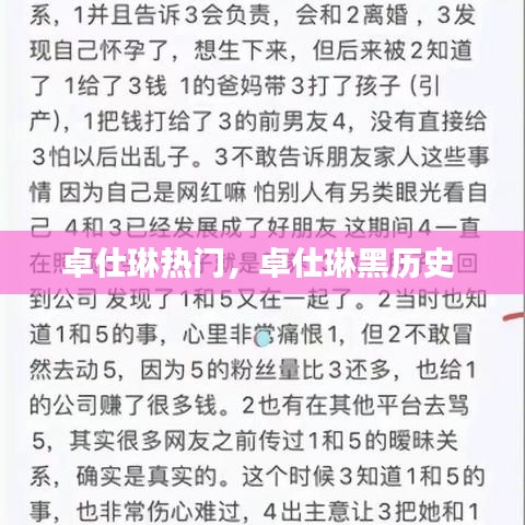 卓仕琳熱門，卓仕琳黑歷史 
