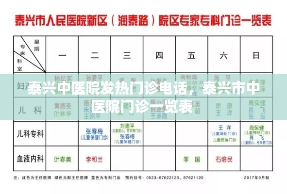 泰興中醫(yī)院發(fā)熱門診電話，泰興市中醫(yī)院門診一覽表 