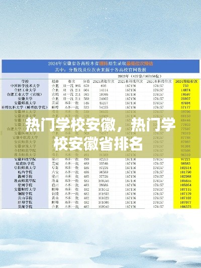 熱門學(xué)校安徽，熱門學(xué)校安徽省排名 