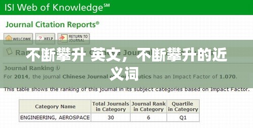 不斷攀升 英文，不斷攀升的近義詞 