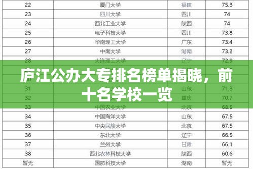 廬江公辦大專排名榜單揭曉，前十名學(xué)校一覽