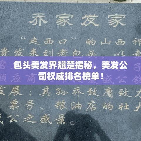包頭美發(fā)界翹楚揭秘，美發(fā)公司權(quán)威排名榜單！
