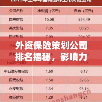 外資保險(xiǎn)策劃公司排名揭秘，影響力深度探討