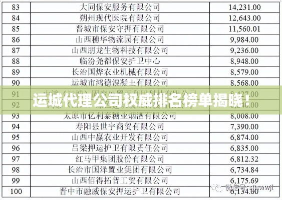 運(yùn)城代理公司權(quán)威排名榜單揭曉！