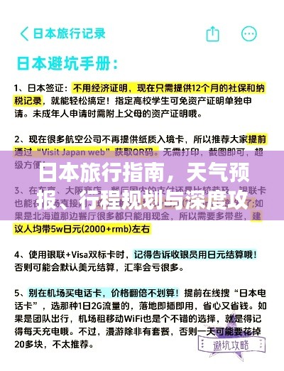 日本旅行指南，天氣預(yù)報、行程規(guī)劃與深度攻略