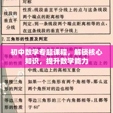 初中數(shù)學(xué)專(zhuān)題課程，解鎖核心知識(shí)，提升數(shù)學(xué)能力