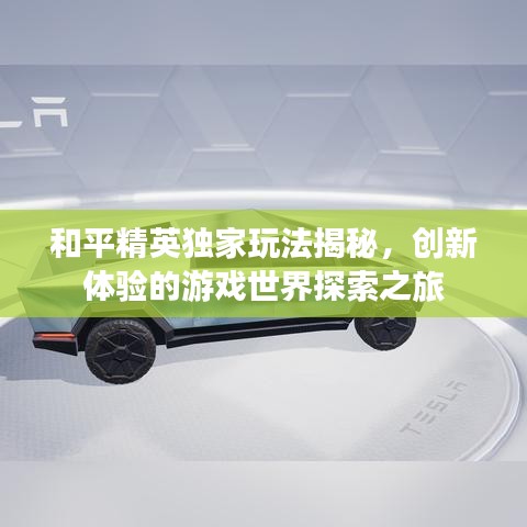 和平精英獨家玩法揭秘，創(chuàng)新體驗的游戲世界探索之旅