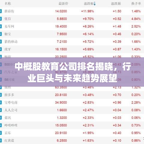 中概股教育公司排名揭曉，行業(yè)巨頭與未來趨勢展望