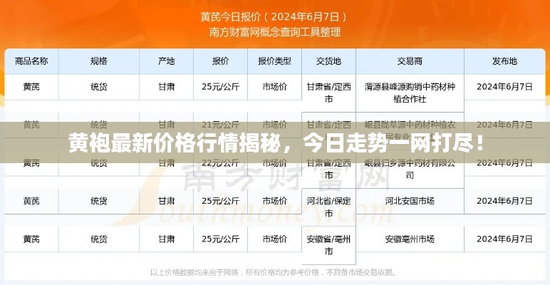 黃袍最新價(jià)格行情揭秘，今日走勢(shì)一網(wǎng)打盡！